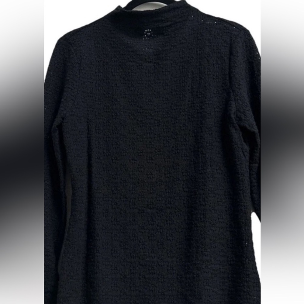 Scoop Black Rosette Long Sleeve Top Large